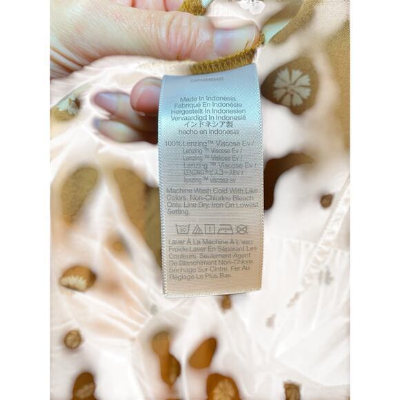 Madewell Women Small Tie-Neck Tiered Mini Dress in Bloom Dot Brown & White Flowy - Picture 12 of 17